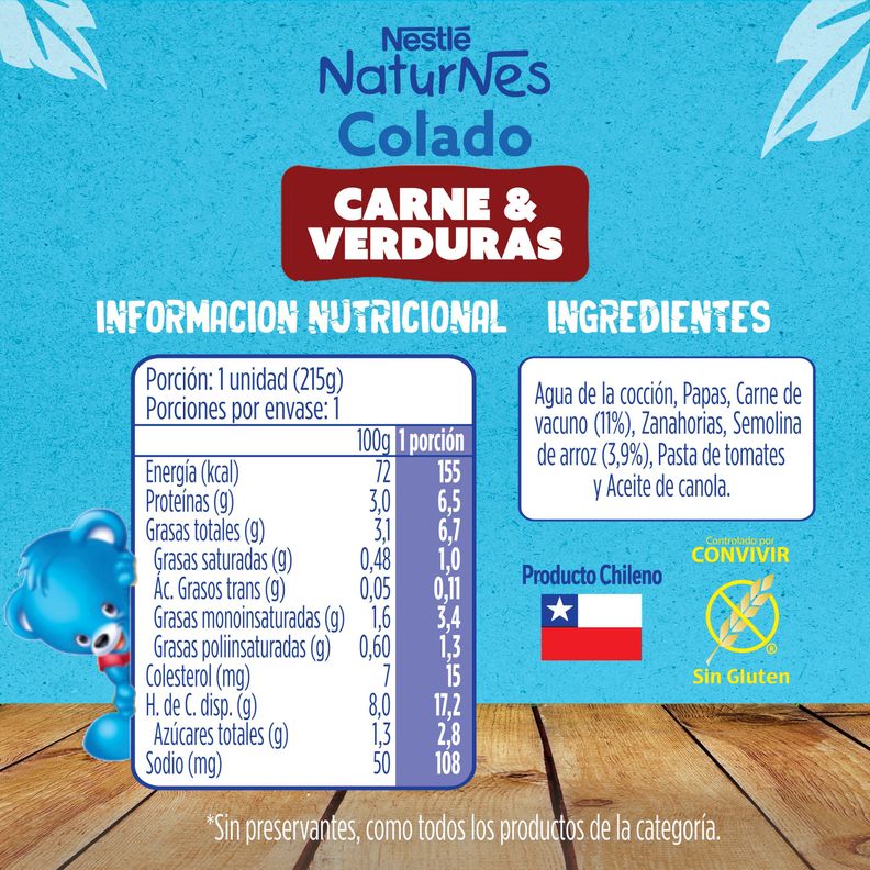 Colado NESTLÉ® NATURNES® Carne y Verduras Pack x12-2