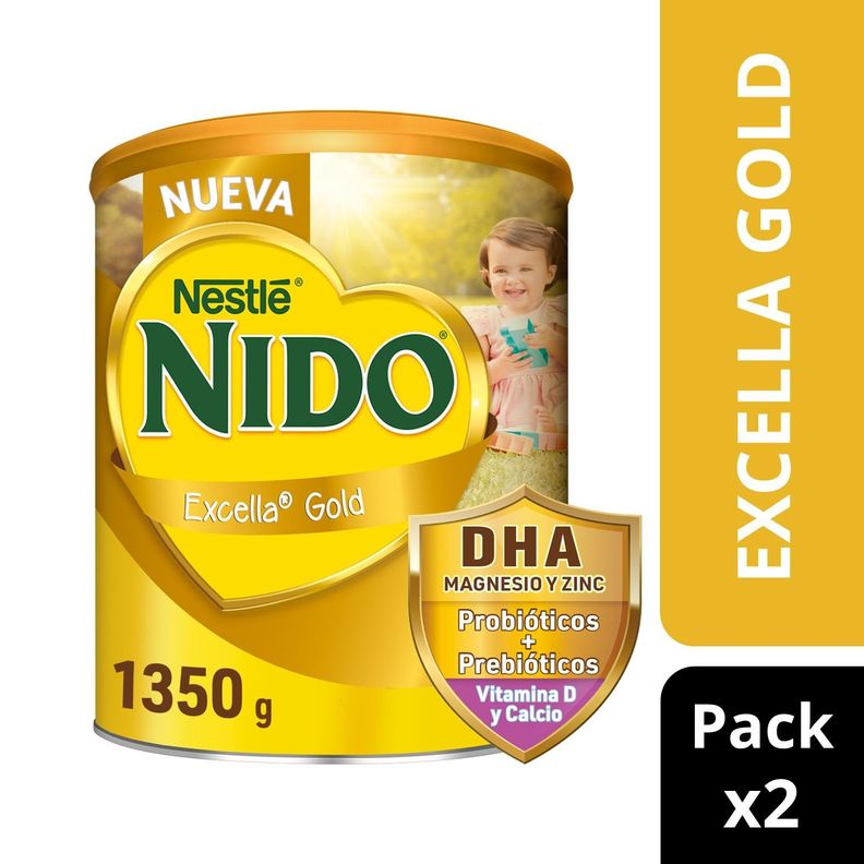 Pack NIDO Excella Gold 1+ 1350g x2-0