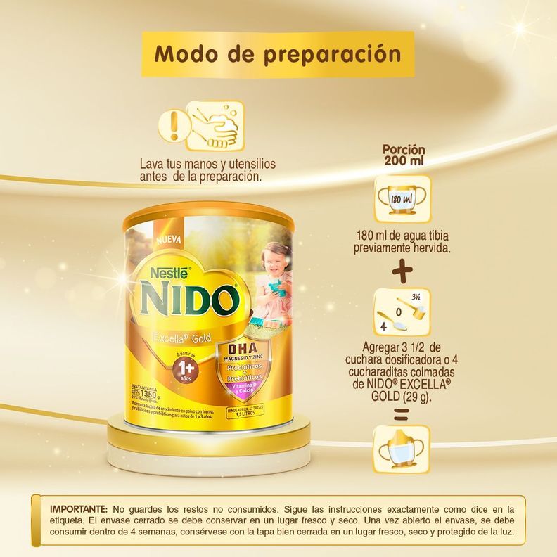 Pack NIDO Excella Gold 1+ 1350g x2-2