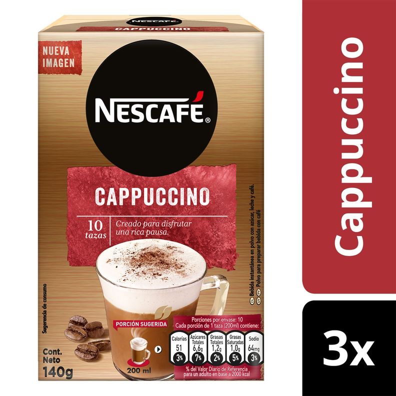 Café NESCAFÉ® Capuccino 10x14g X3 Cajas-0
