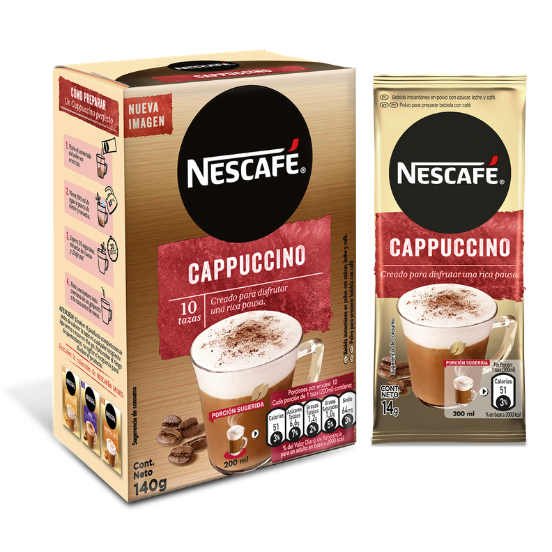 Café NESCAFÉ® Capuccino 10x14g X3 Cajas-1