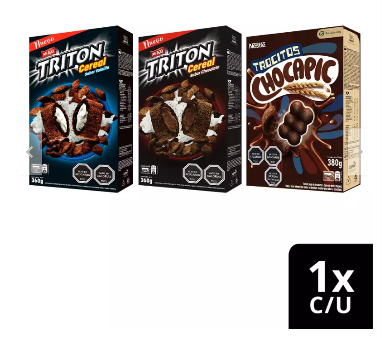 Cereal TRITON, TRITON chocolate y CHOCAPIC Trocitos X3 CajasPor Nestlé-0