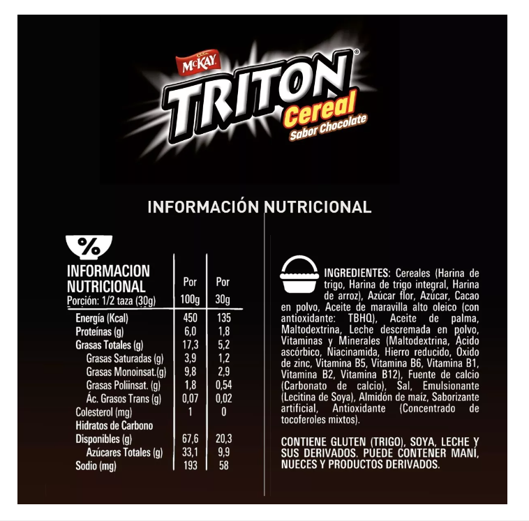 Cereal TRITON, TRITON chocolate y CHOCAPIC Trocitos X3 CajasPor Nestlé-2