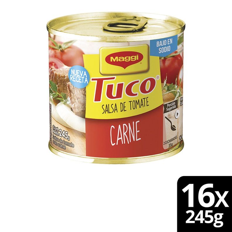 Salsa de tomate MAGGI® Tuco con Carne Lata Pack 4x245g Pack X16-0