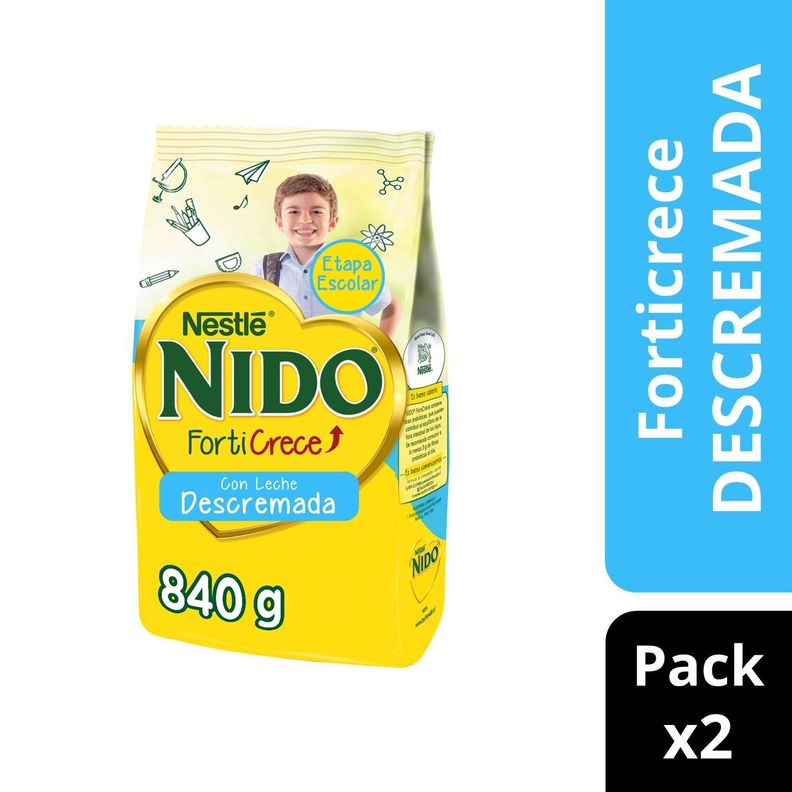 Pack Leche en polvo NIDO® Forticrece Descremada Bolsa 840g x2-0
