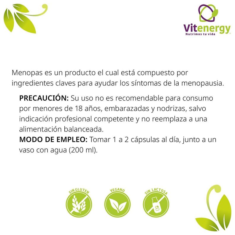 Biotina Colágeno Plus 7 Componentes  + Suplemento Menopausia Menopas - Pack -6