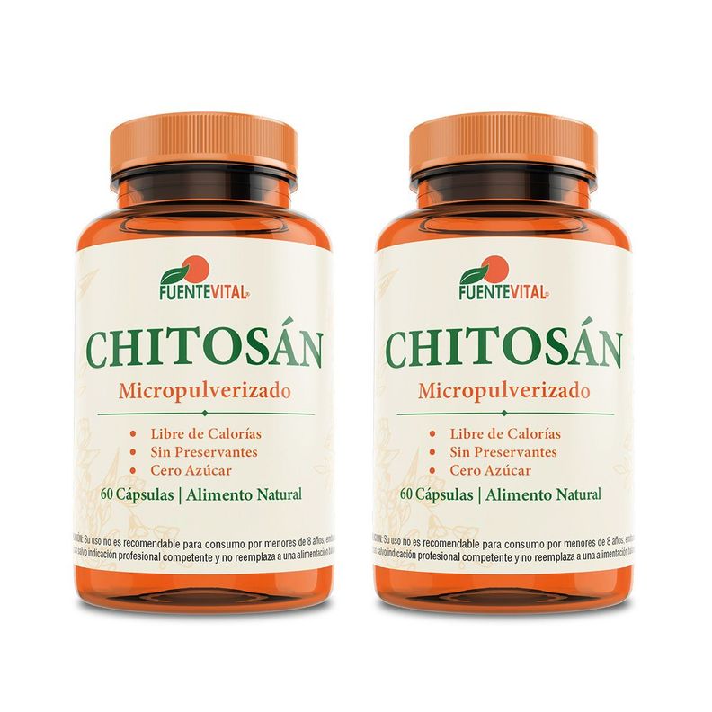 Chitosan 100% - 120 capsulas quemador natural pack 2-0