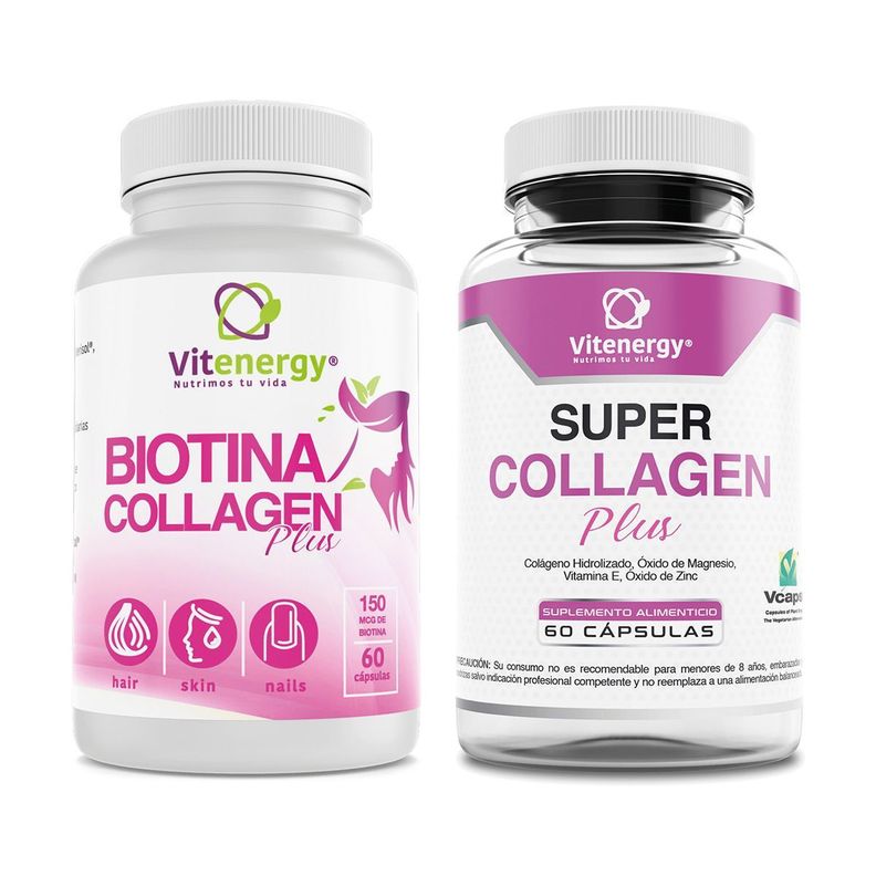 Colágeno Hidrolizado - Zinc- Vitamina E + Biotina Plus Pack-0