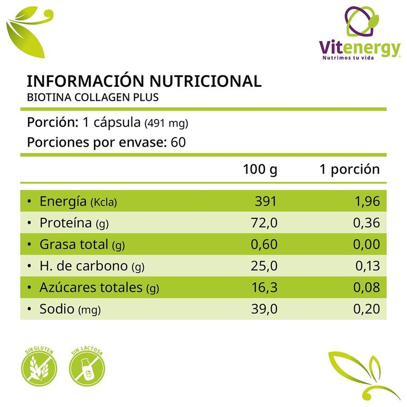 Colágeno Hidrolizado - Zinc- Vitamina E + Biotina Plus Pack-7