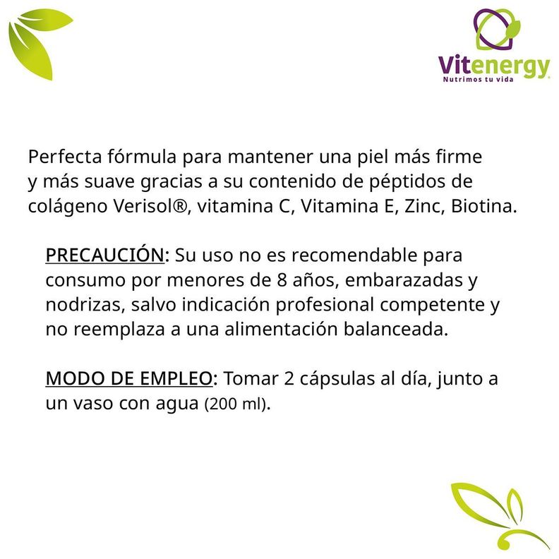 Biotina + Colágeno Verisol Plus - Vitaminas Cabello, Piel, Uñas. Pack x 2 - Fórmula 8 Componentes. -2