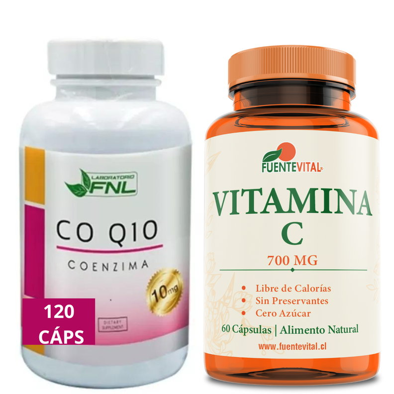Coenzima Q10 120 Cápsulas 10 mg + Vitamina C - Pack  -0