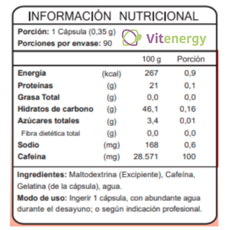 Cafeina Anhidra 180 cápsulas  Energizante  Pack x2-1