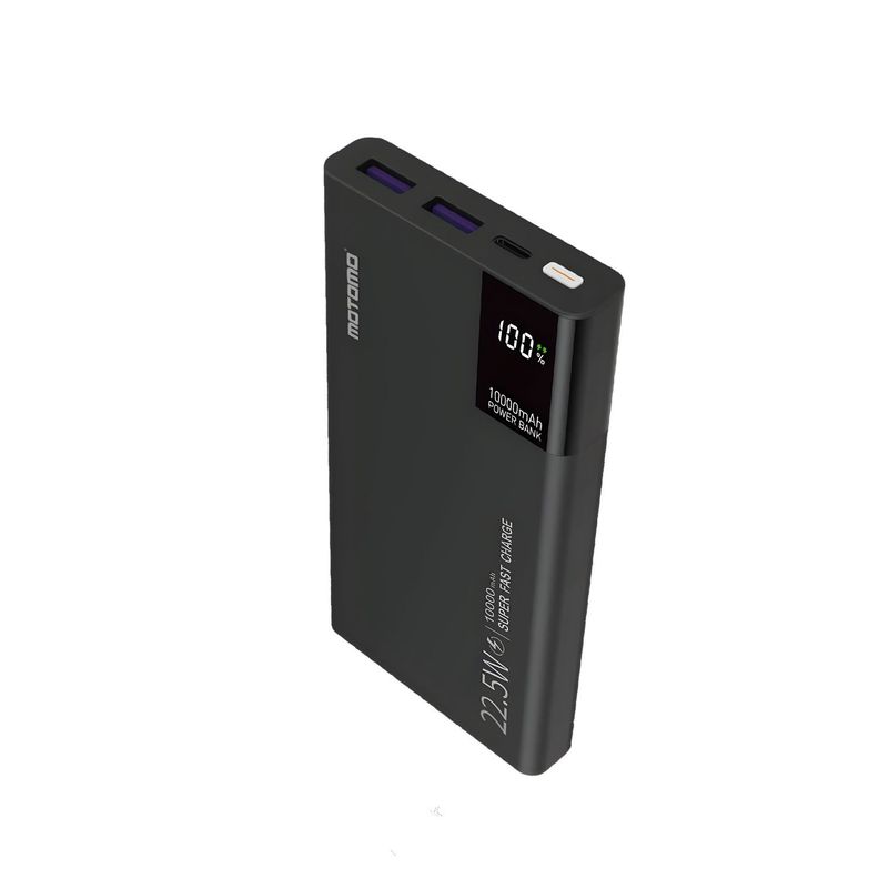 Power Bank POBAMO41 Motomo, 10,000mAh con Protección Inteligente, Color Negro-1