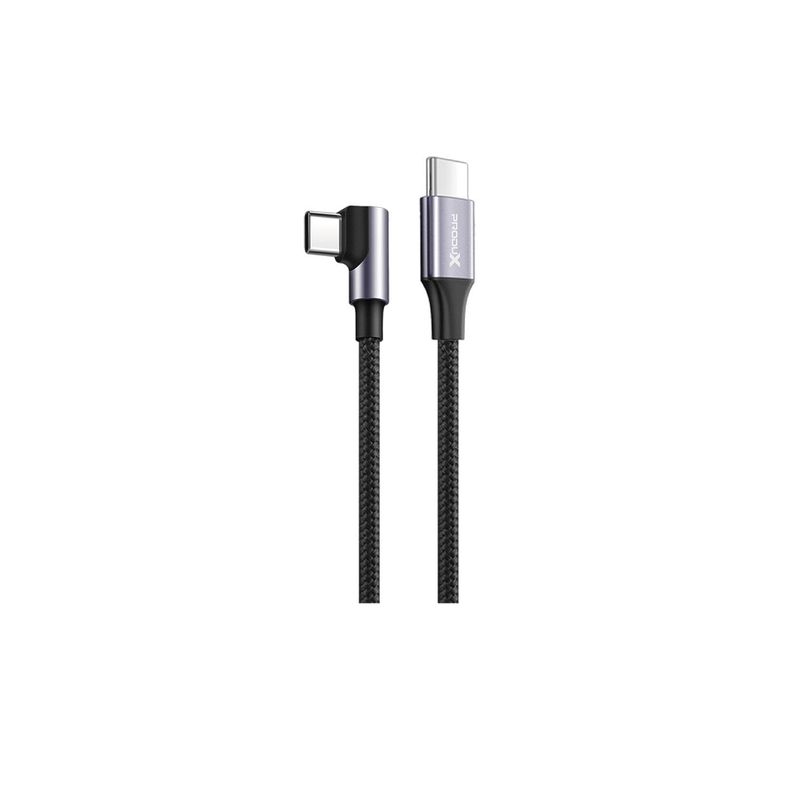 Cable Motomo Game Playing, USB-C en Angulo a USB-C, Trenzado, Carga Rápida 20W, Color Negro-1