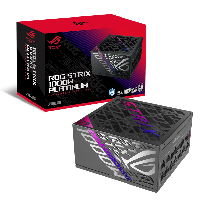 Fuente de Poder ASUS ROG Strix 1000W Platinum, Full Modular, ATX 3.1, 80 Plus Platinum