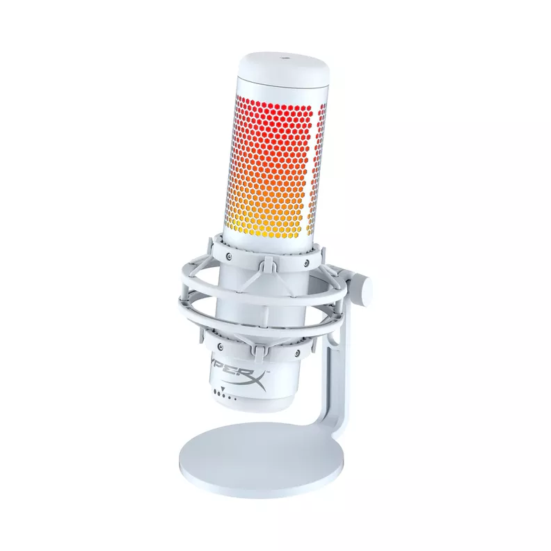 Micrófono Profesional Gamer HyperX QuadCast S RGB, Montura Antivibración, Tres Condensadores, Blanco-1