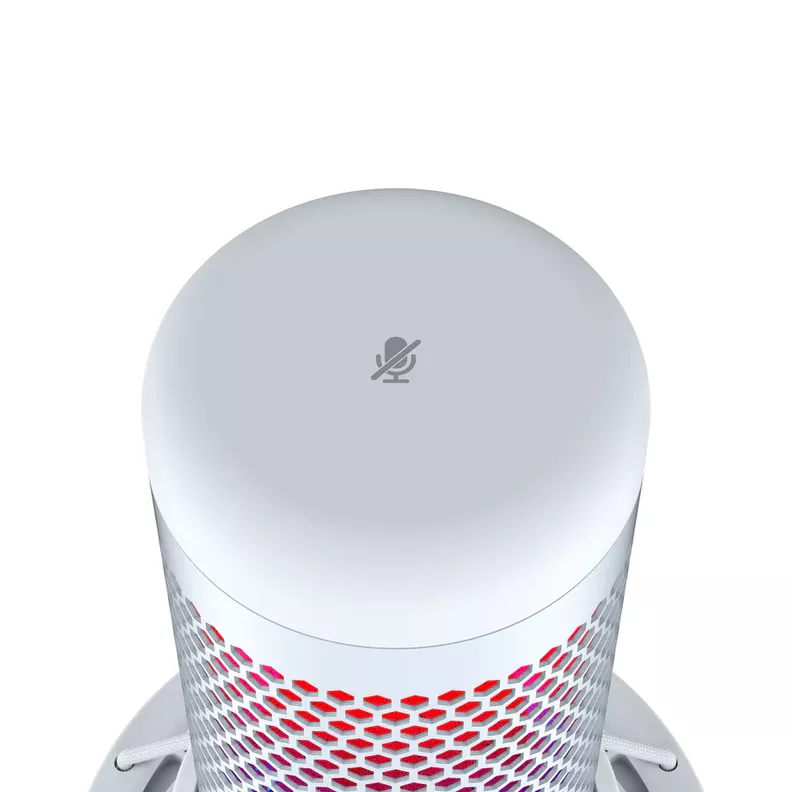 Micrófono Profesional Gamer HyperX QuadCast S RGB, Montura Antivibración, Tres Condensadores, Blanco-3