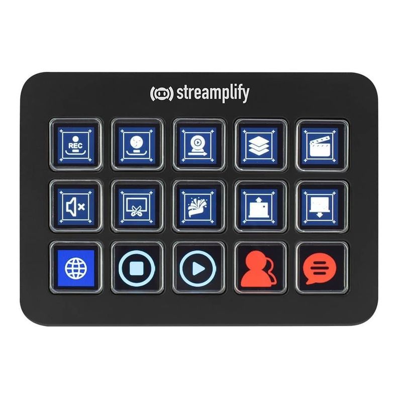 Streamplify Streaming Deck One, 15 Teclas, 2 Puertos USB 3.0, Color Negro-0