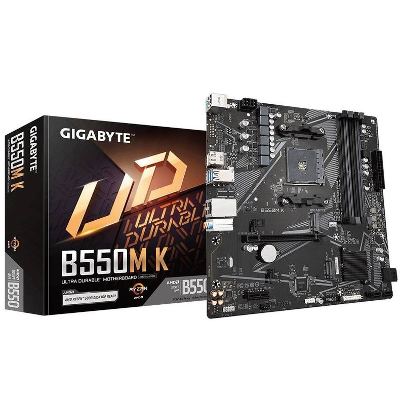 Placa Madre Gigabyte B550M K, AMD Socket AM4, SATA 6Gb/s, Micro-ATX, USB 3.1 Gen 1, PCIe 4.0-0