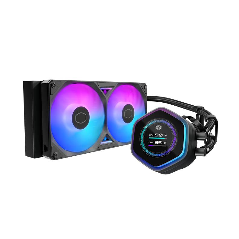 Refrigeracion Liquida Cooler Master MasterLiquid Atmos II 240mm, 2 Ventiladores, LCD, Negro