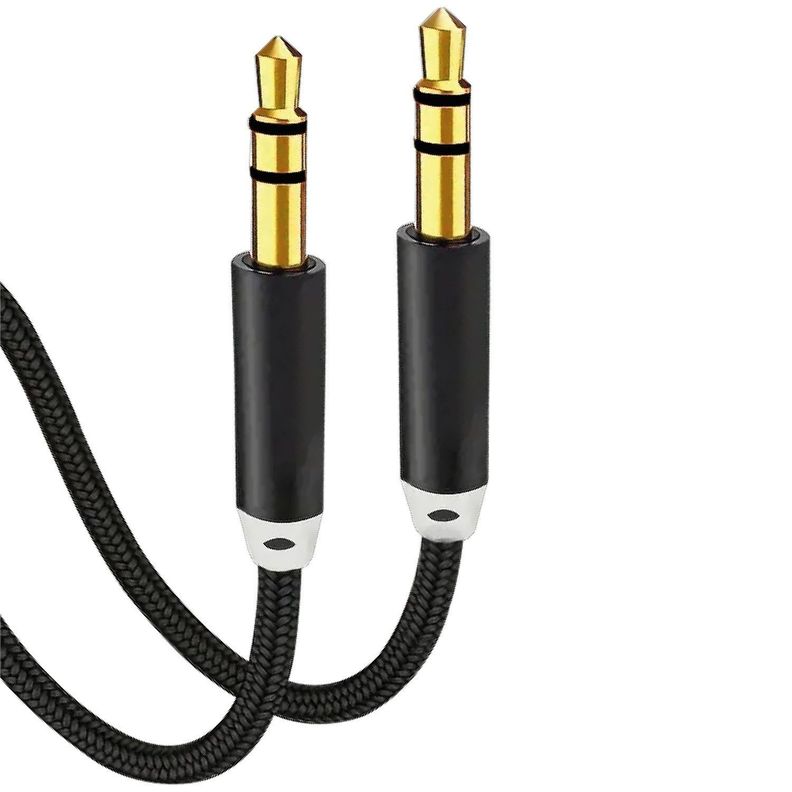 Cable Auxiliar de Audio Motomo, 3.5mm, 1 Metro, Color Negro -1
