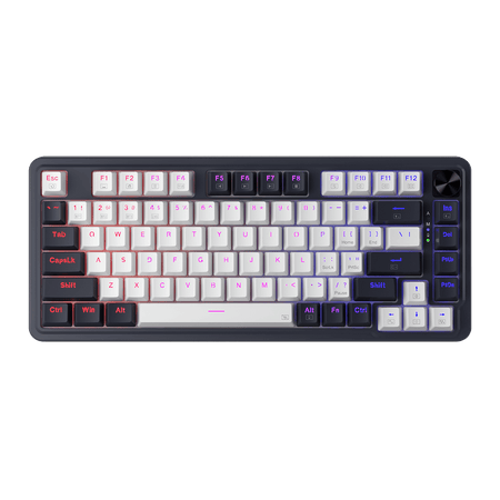 Teclado Gamer Inalámbrico Redragon K673 Pro, 81 Teclas, 75%, Switch Red, BT, Blanco y Negro-0
