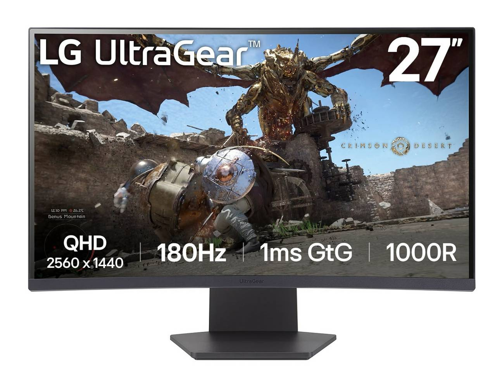 Monitor Gamer LG Ultragear Curvo, 27" QHD, 180hz, 1ms, Panel VA, AMD FreeSync, HDR 10-0