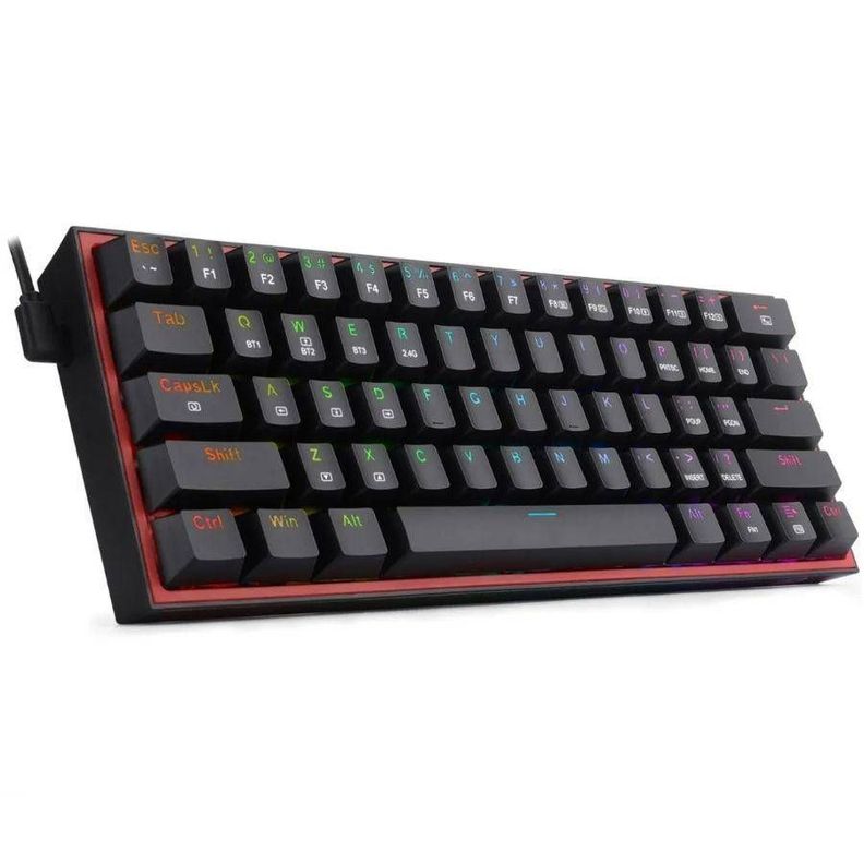 Teclado Gamer Redragon Fizz Pro, Mecánico, Switch Redragon Red, 65 %, Español, Negro-0