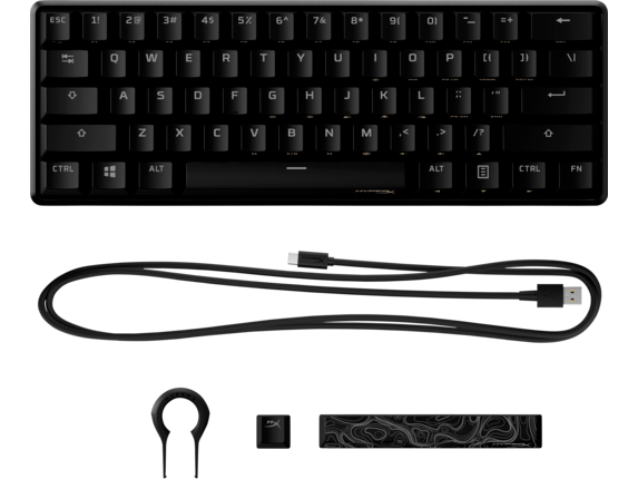 Teclado Gamer Mecánico HyperX Alloy Origins 60%, Switches Red, RGB, PBT, Layout Inglés, USB-C-4