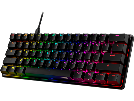 Teclado Gamer Mecánico HyperX Alloy Origins 60%, Switches Red, RGB, PBT, Layout Inglés, USB-C-1