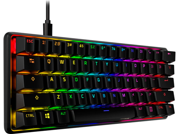 Teclado Gamer Mecánico HyperX Alloy Origins 60%, Switches Red, RGB, PBT, Layout Inglés, USB-C-2