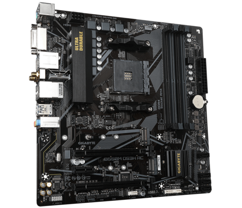 Placa Madre Gigabyte B550M DS3H AC, Socket AM4, M.2, RGB Fusion 2.0, microATX-2