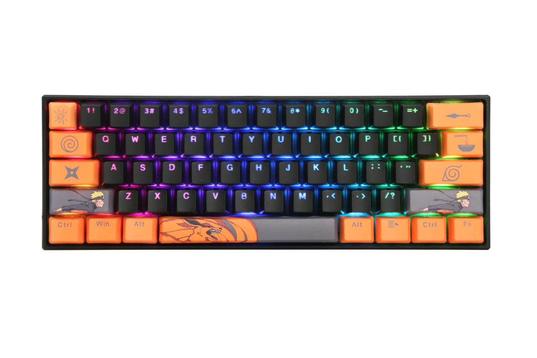 Teclado Mecánico Checkpoint KX-400 Leaf Ninja, 60%, RGB, Switch Red, Negro/Naranja-1