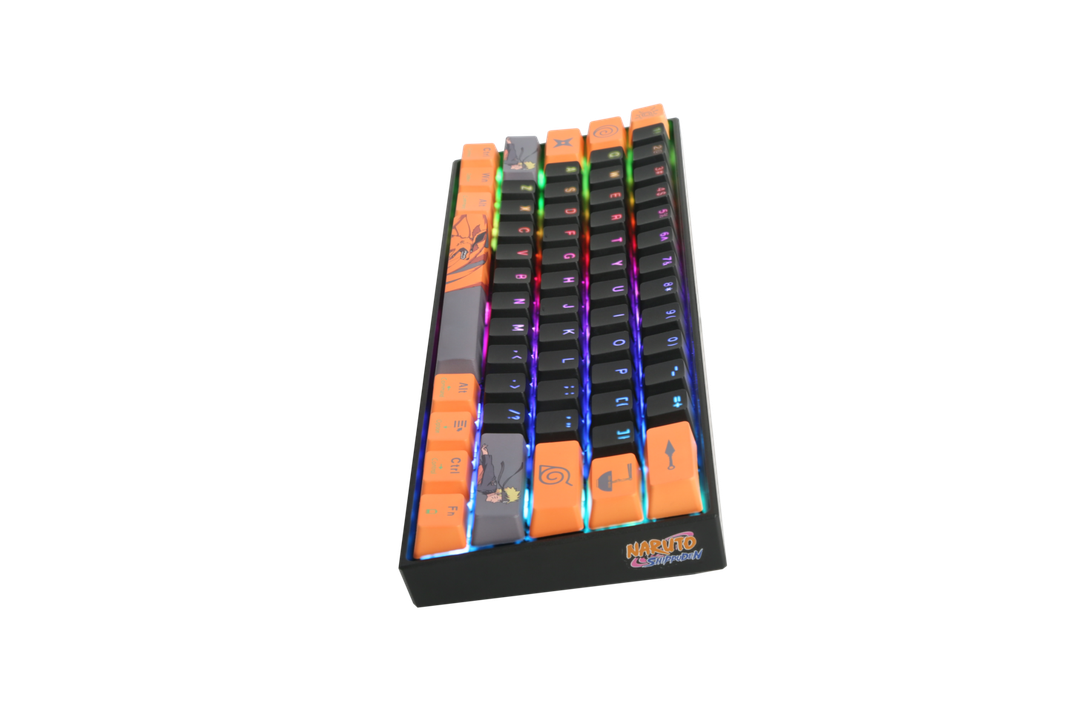 Teclado Mecánico Checkpoint KX-400 Leaf Ninja, 60%, RGB, Switch Red, Negro/Naranja-2