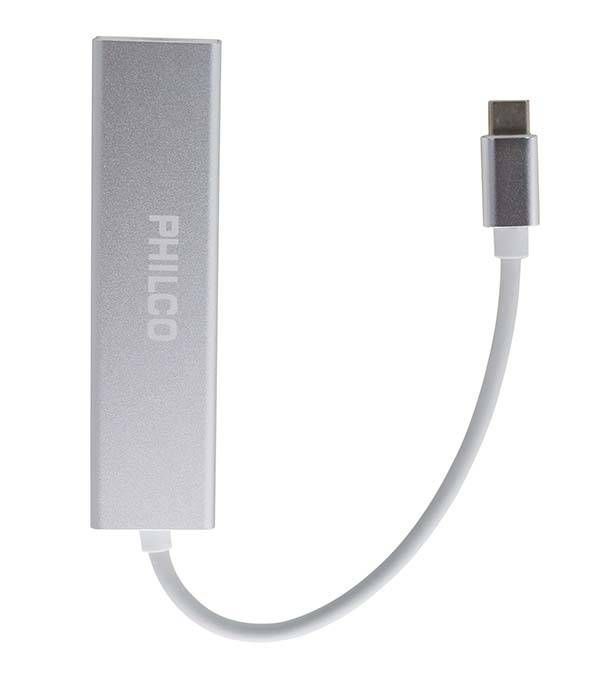 Hub USB-C Philco, 3 Puertos USB 3.0, Puerto RJ45-2