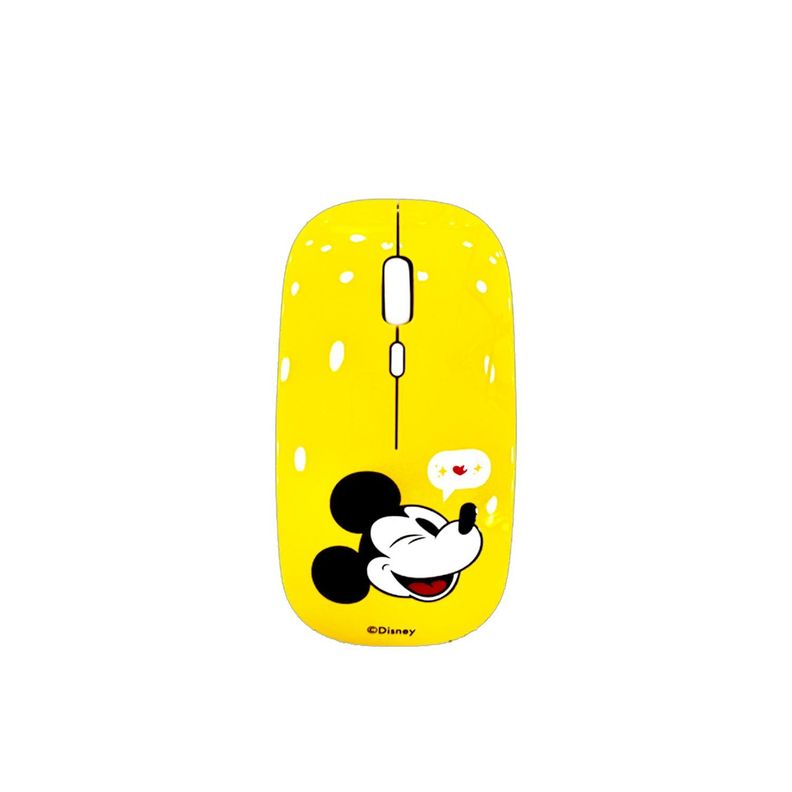  Kit Teclado y Mouse Inalámbrico Motomo Mickey Good Vibes, Bluetooth, Color Negro y Amarillo -1
