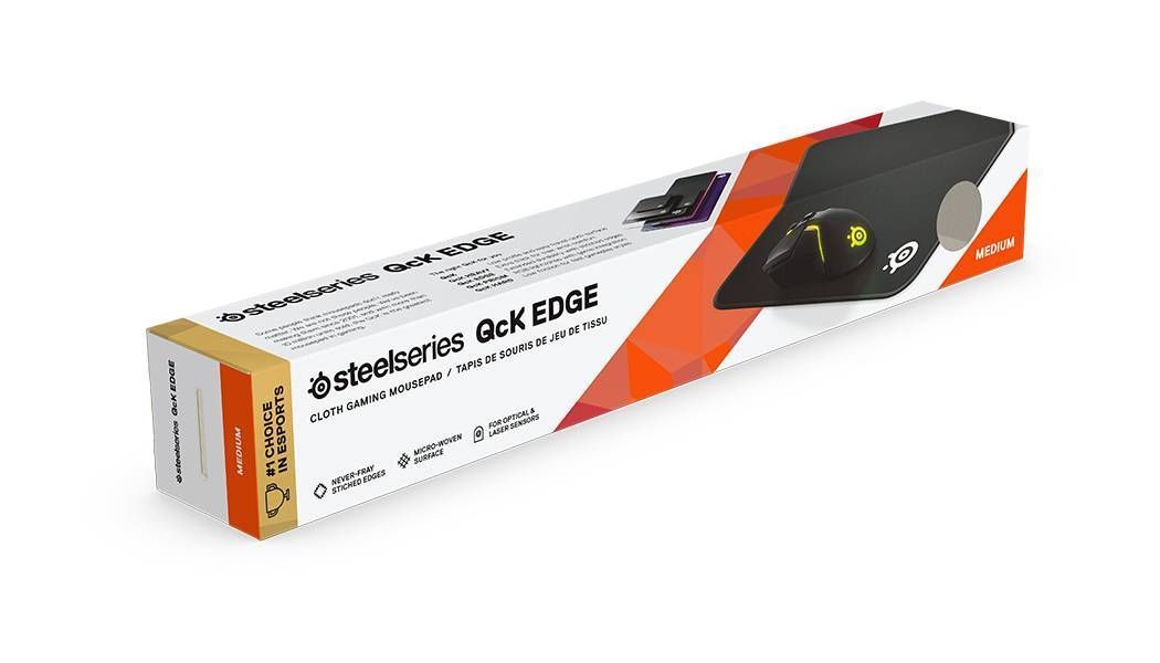 MousePad Gamer Steelseries QcK Edge Series, Medium, Color negro, 32x27cm-2
