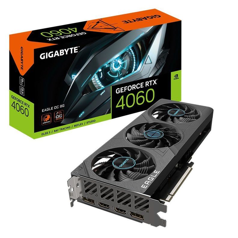 Tarjeta de Video GIGABYTE Nvidia GeForce RTX 4060 EAGLE OC, 8GB GDDR6, 128-bit, PCI-e 4.0-0