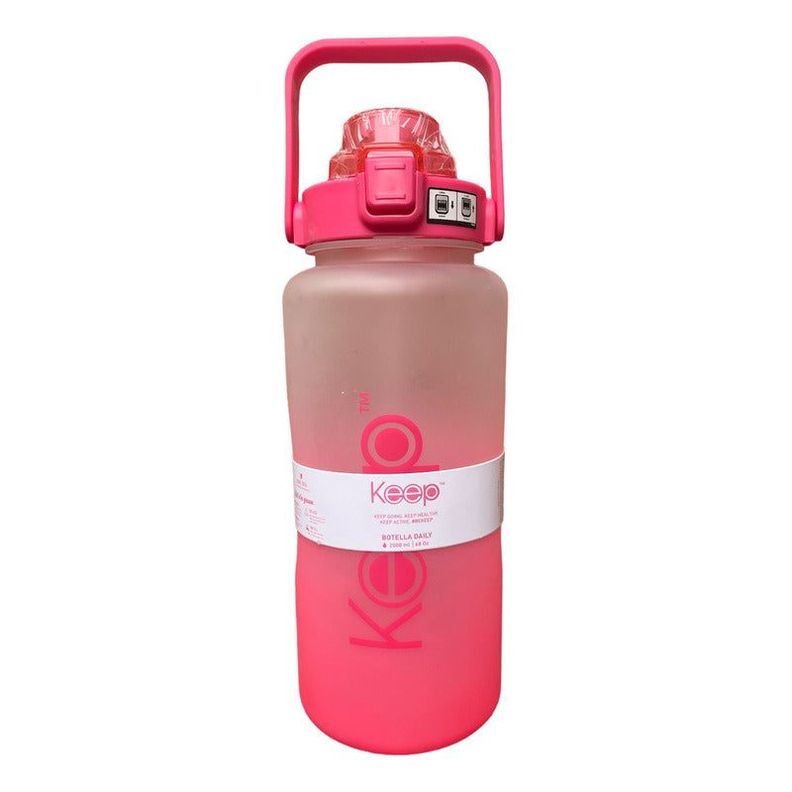 Botella De Agua Daily Keep Gran Capacidad 2lt Deportiva color negro-0