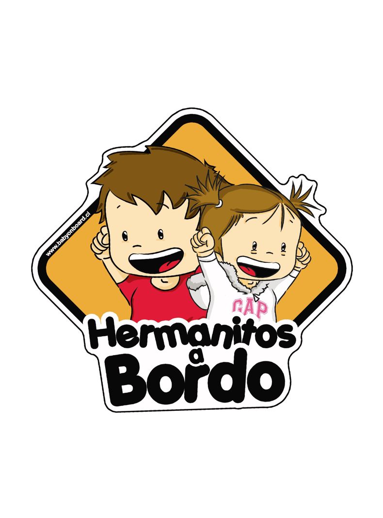 Bebe a Bordo Reflectante Hermanitos Bordo-0