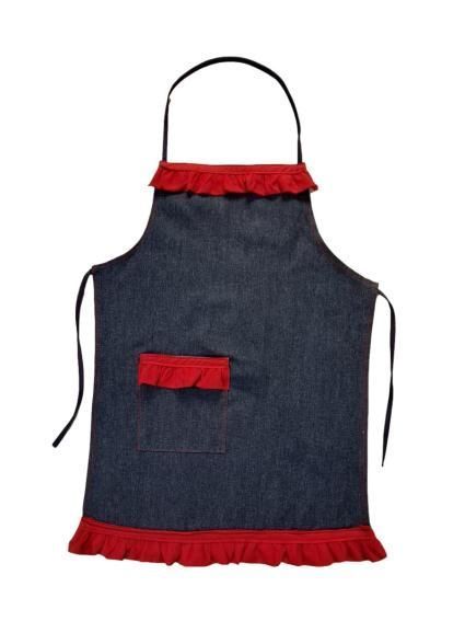 Pechera infantil Mezclilla Roja -0