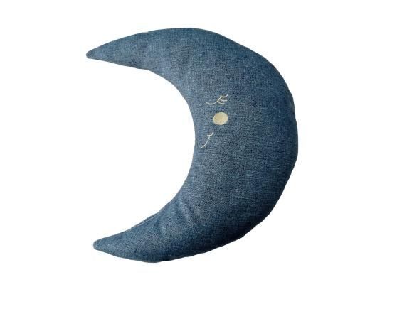 Cojin Luna Bordada Azul Bebe-0