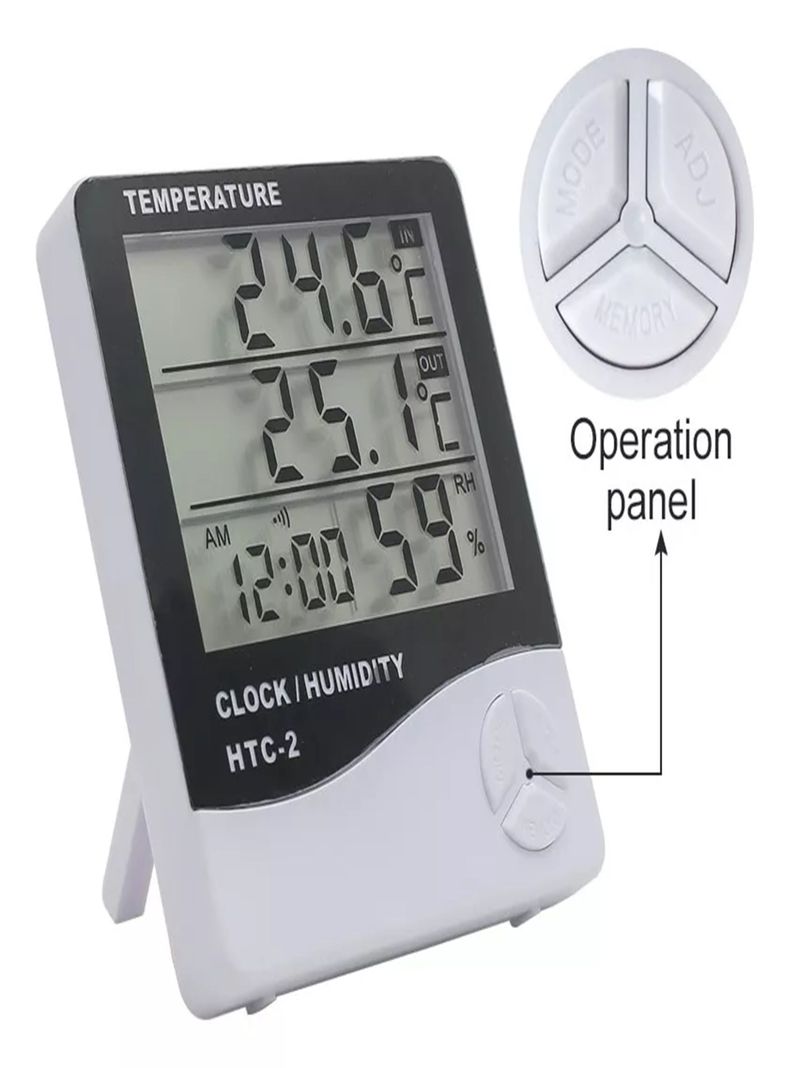 Termómetro Higrómetro Htc-2 Sonda/reloj+alarma-1