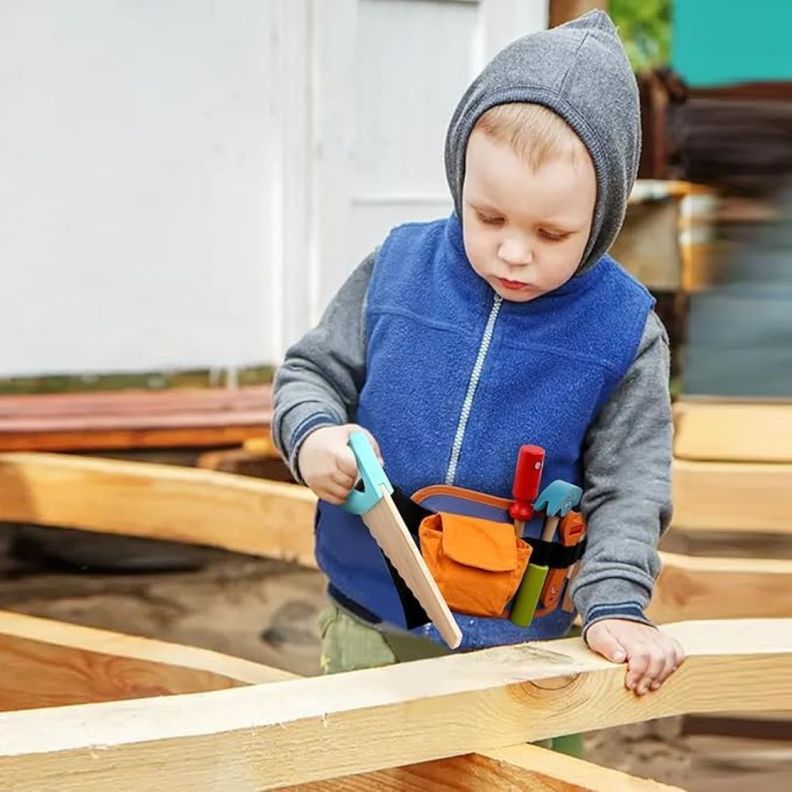 Set Cinturón De Herramientas De Madera Didáctico Para Niños Cod.10026-2