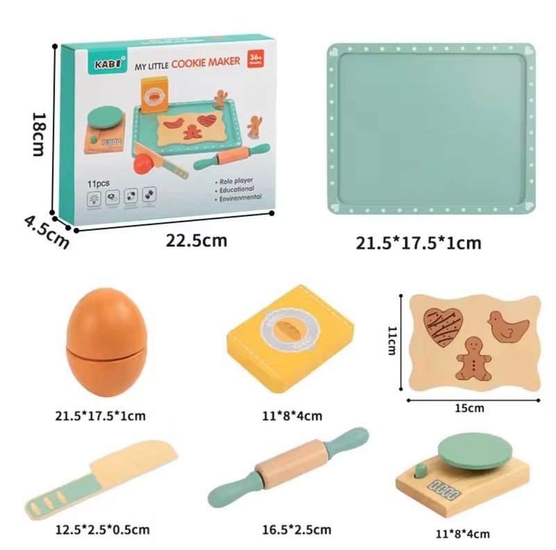 Set Para Hacer Galletas Con Niños Juguete Didáctico Madera Cod.10047-5