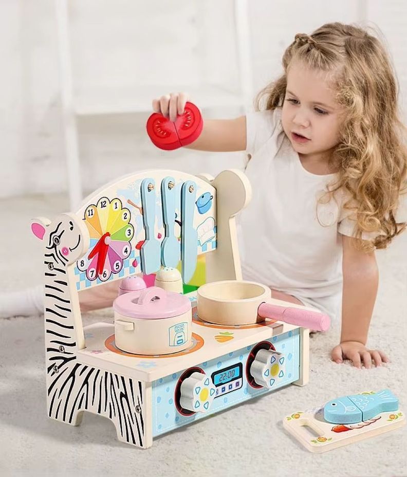 Juguete De Madera Cebra Cocina Para Niñas Niños Cod10008-0