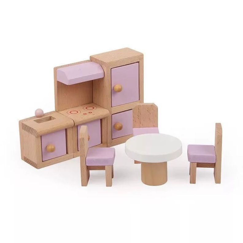 Set Muebles De Madera Para Casa Muñecas 22 Piezas Cd10051-2