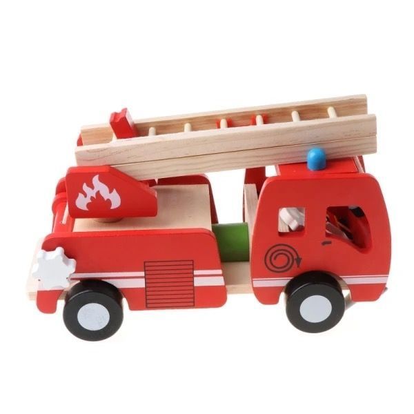 Camión De Bomberos En Madera rojo Fisher Cod 10003-2