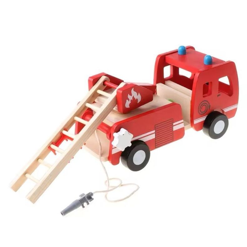 Camión De Bomberos En Madera rojo Fisher Cod 10003-4