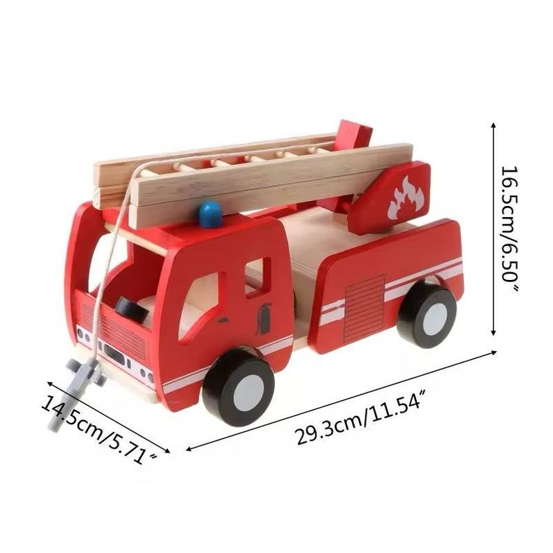 Camión De Bomberos En Madera rojo Fisher Cod 10003-5